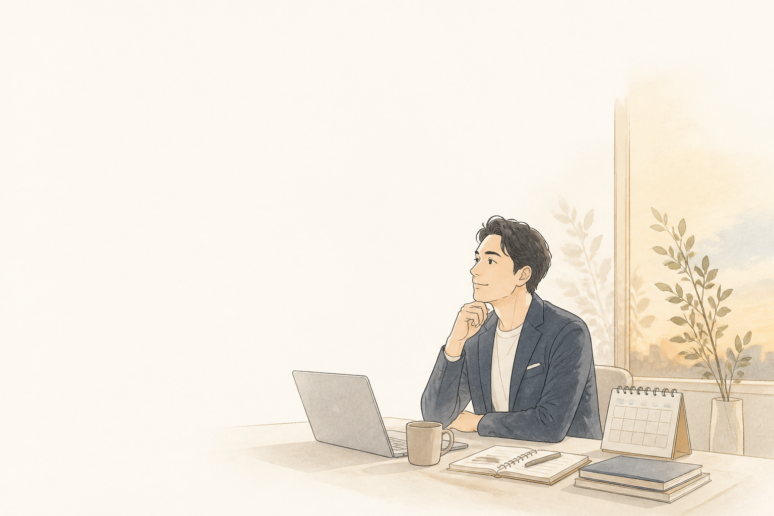 採用や教育の計画を考える事業者のイラスト